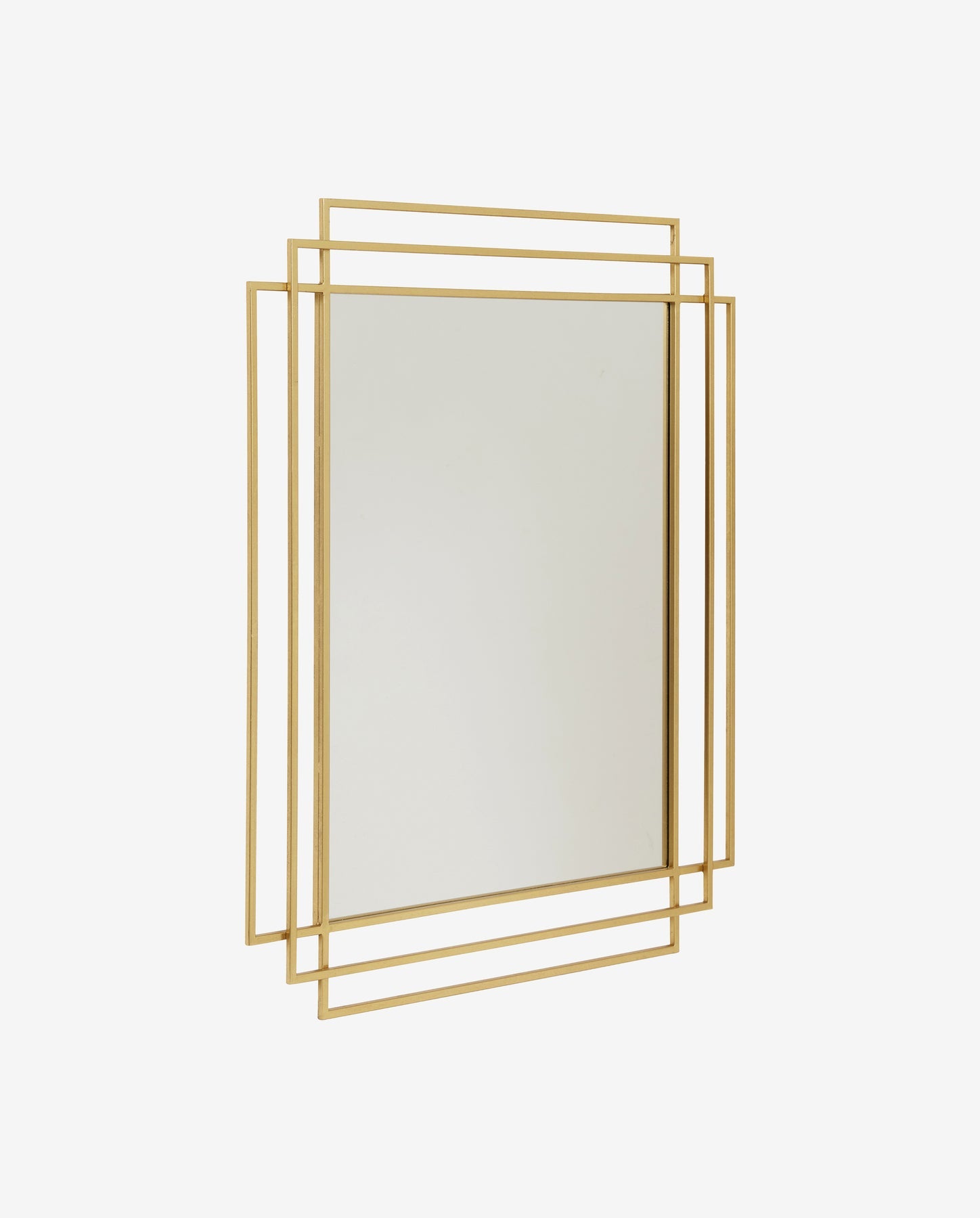 MIRROR, DOUBLE SQUARE GOLDEN, 76 x 97 cm