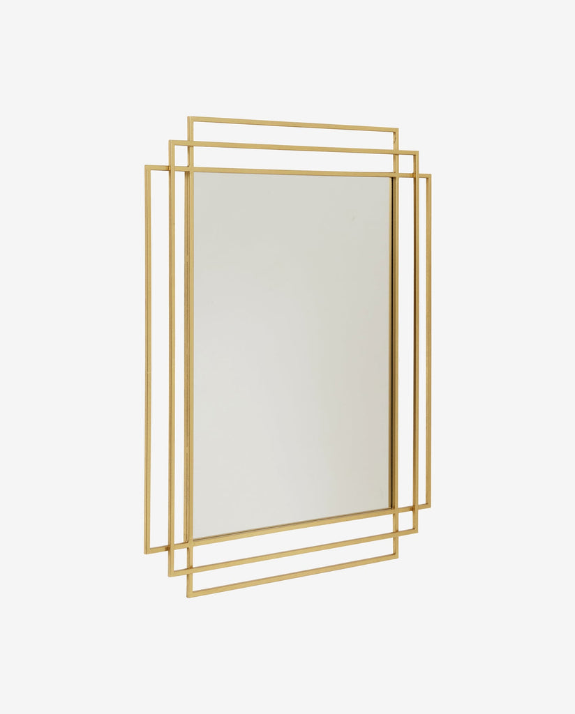 MIRROR, DOUBLE SQUARE GOLDEN, 76 x 97 cm