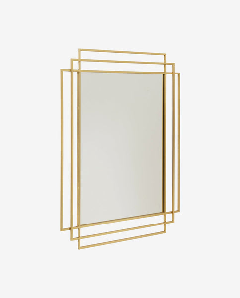 MIRROR, DOUBLE SQUARE GOLDEN, 76 x 97 cm