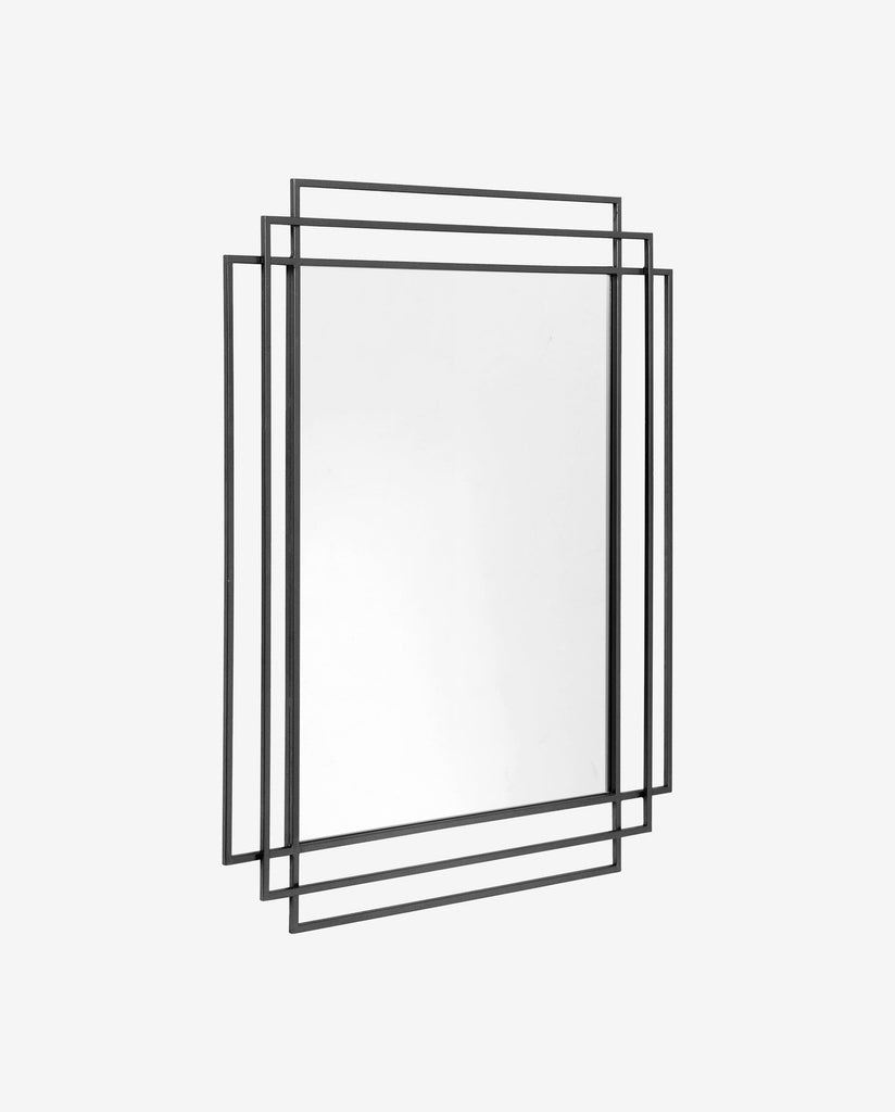 MIRROR, DOUBLE SQUARE BLACK, 76 x 97 cm