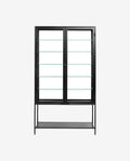 NANDA BLACK CABINET, DOUBLE, GLASS BACK