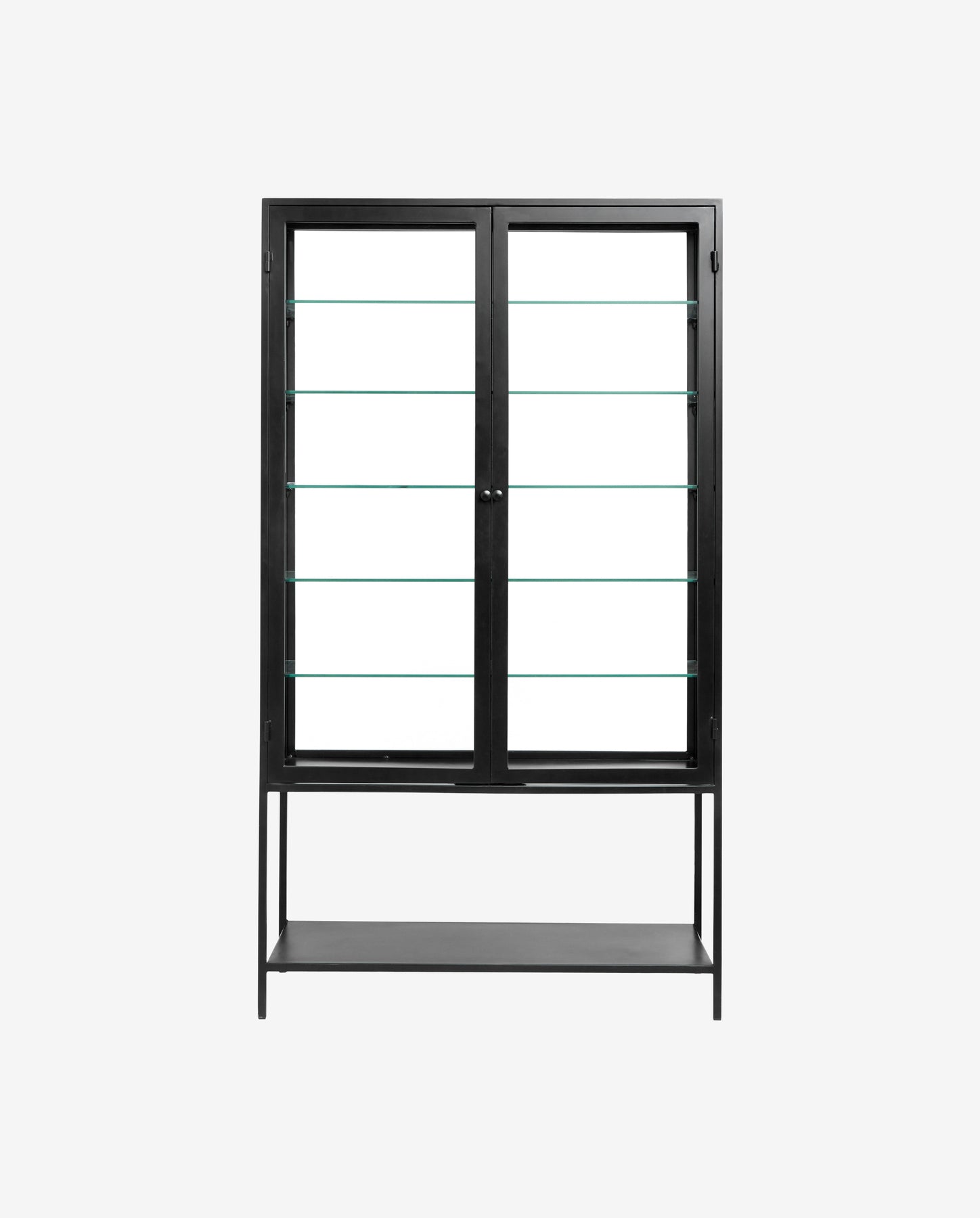 NANDA BLACK CABINET, DOUBLE, GLASS BACK