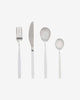 WHITE/SILVER FINISH CUTLERY, S/4