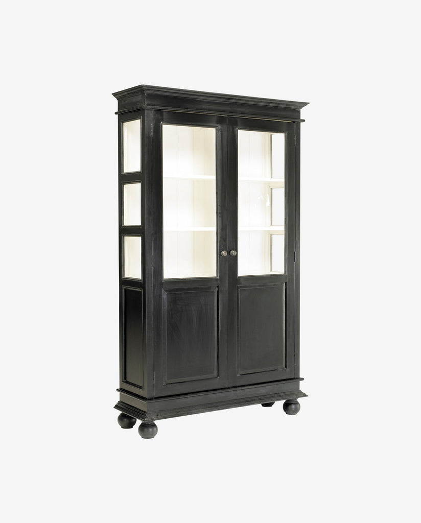 NOVA DOUBLE CABINET, BLACK/OFF WHITE