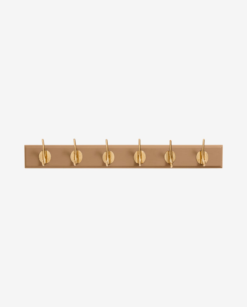 EDGY COAT RACK, 6 HOOKS, MATT CAMEL