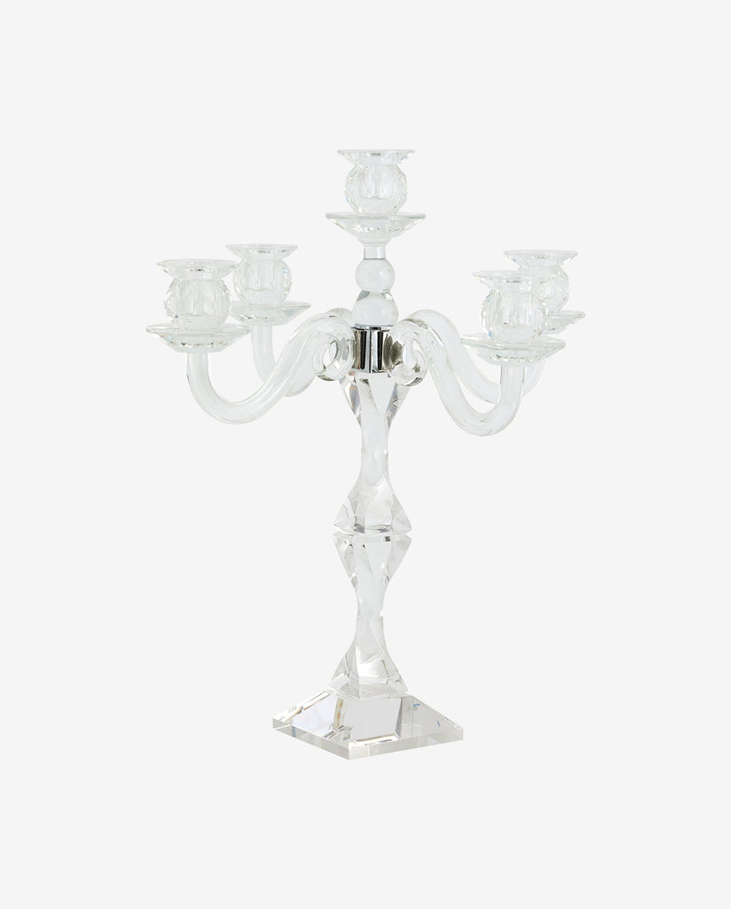 FARA CANDLE HOLDER, F/5 CANDLES, CLEAR