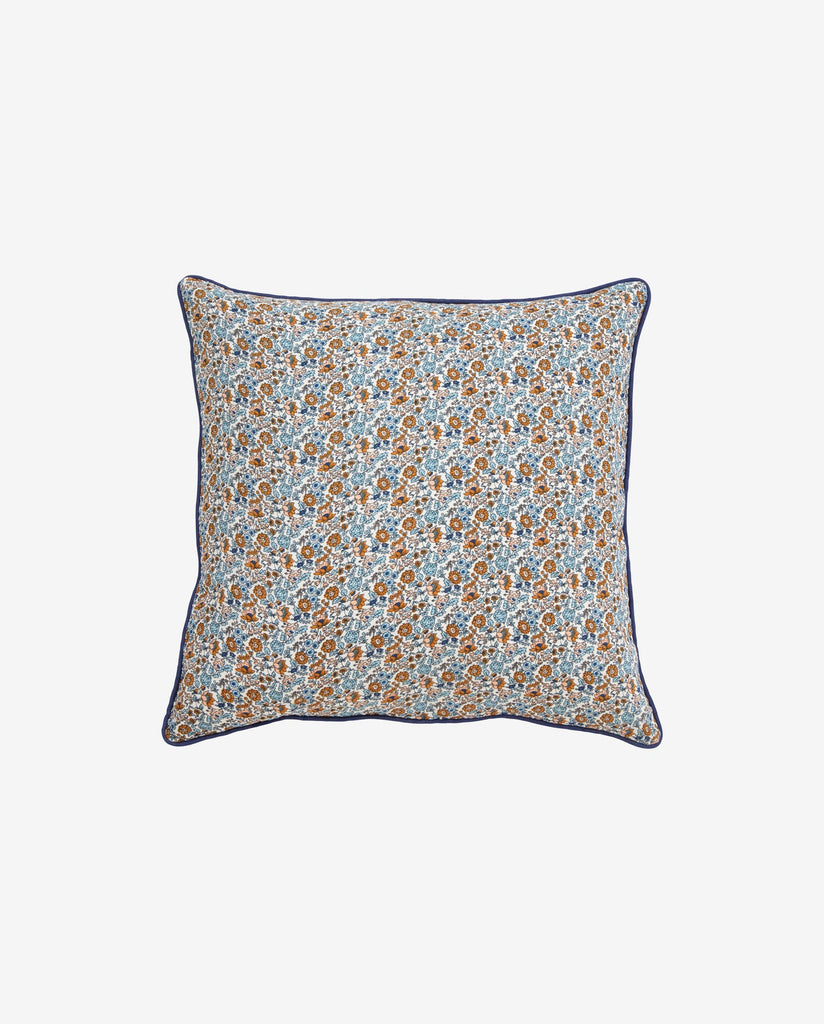 COSMO CUSHION COVER 50 x 50 CM, BLUE/BROWN FLOWERS