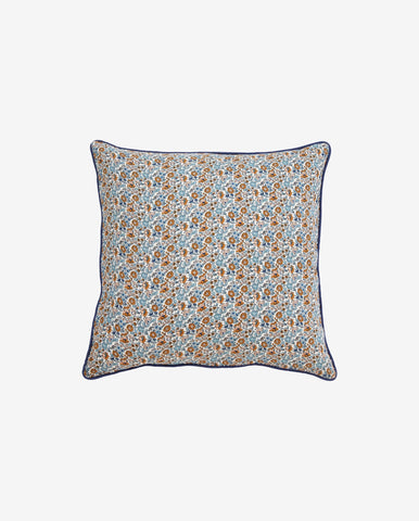 COSMO CUSHION COVER 50 x 50 CM, BLUE/BROWN FLOWERS