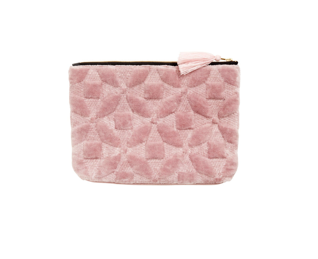 ROSE POUCH, SMALL, ROSE VELVET FLOWERS