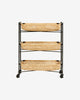 BAMBOO TROLLEY WITH METAL RACK