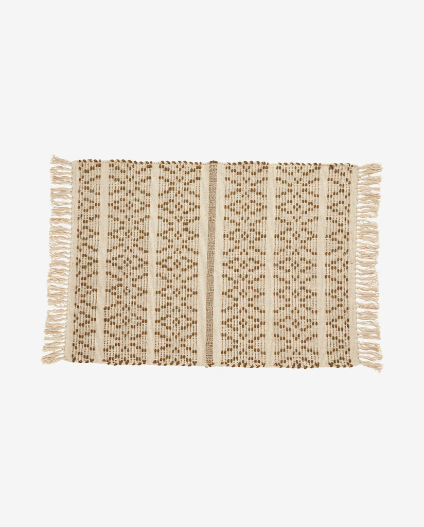 JOY CARPET 60 X 90 CM, OFF WHITE/BROWN PATTERN