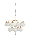 PALMA CHANDELIER, BRASS/WHITE