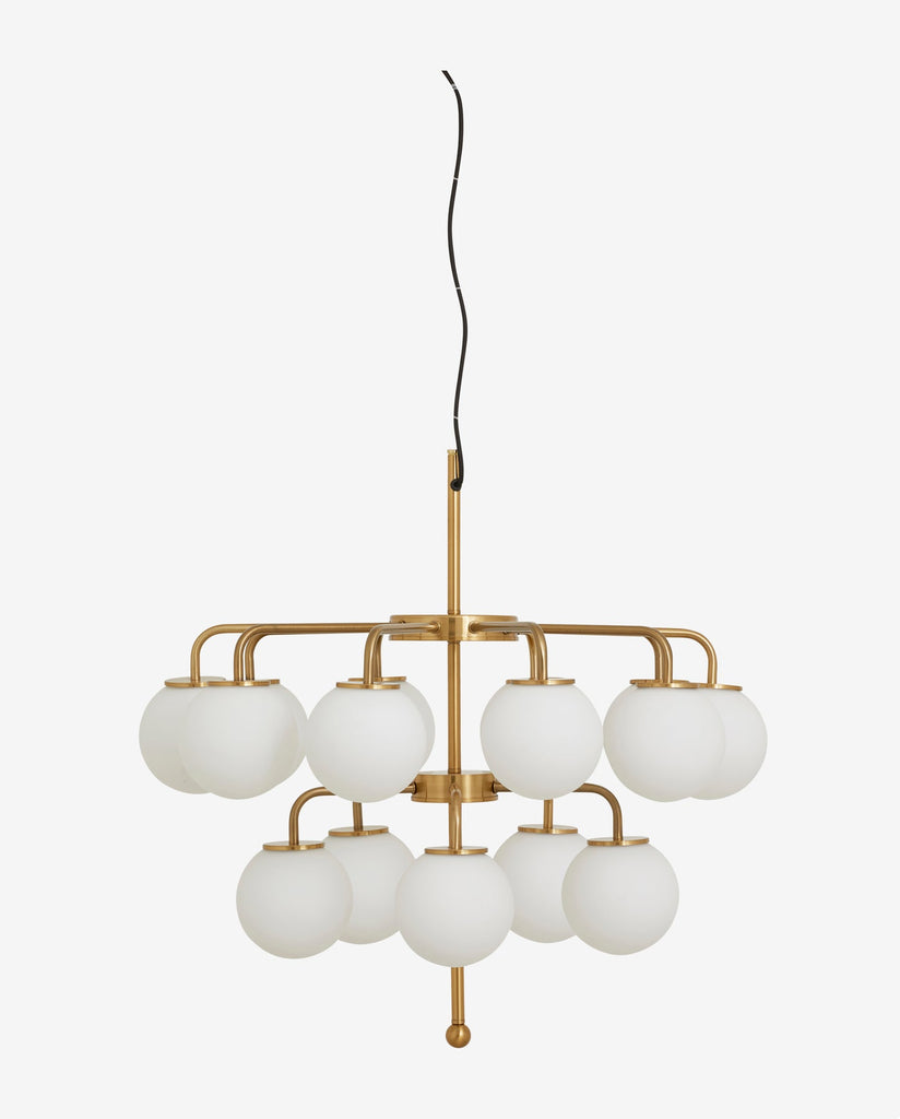 PALMA CHANDELIER, BRASS/WHITE