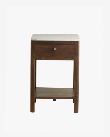 BILLE NIGHTSTAND, WOOD/MARBLE