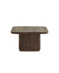 A dark brown rectangular coffee table made of mango wood.
