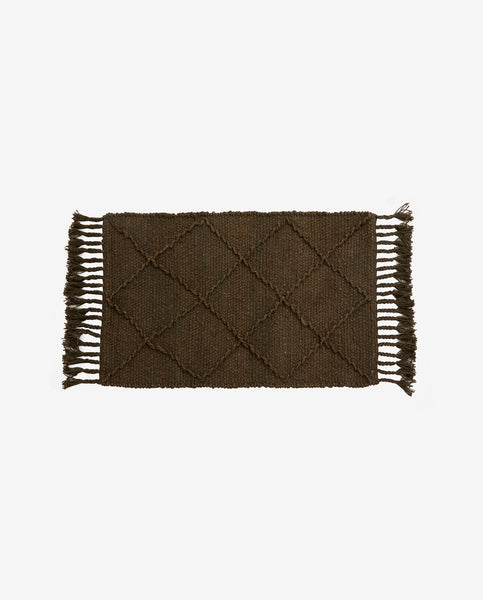 JUTAN RUG, 60 X 90 CM, BROWN/GREEN MELANGE