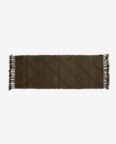 JUTAN RUG, 75 X 200 CM, BROWN/GREEN MELANGE