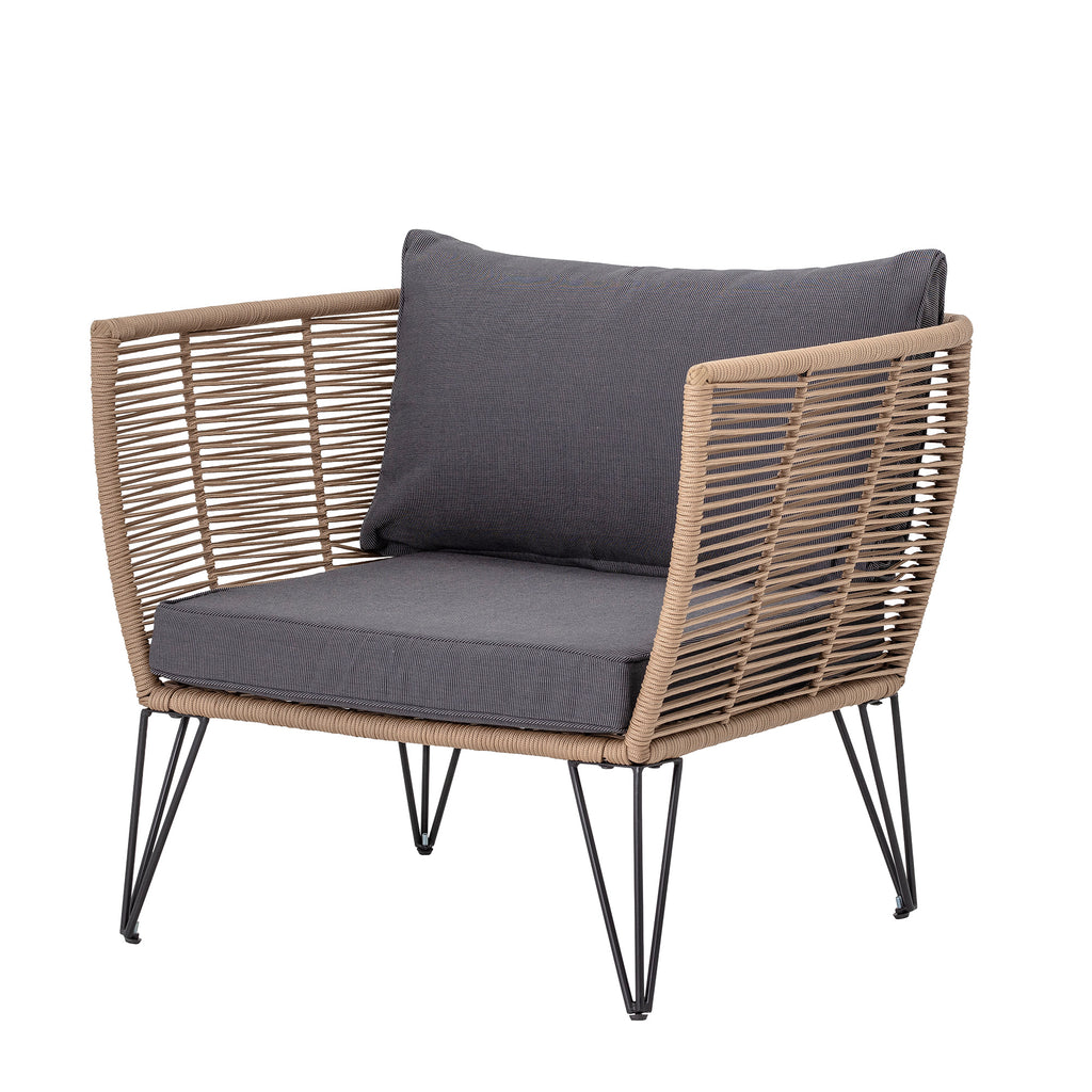 MUNDO Lounge Chair, Brown, Metal