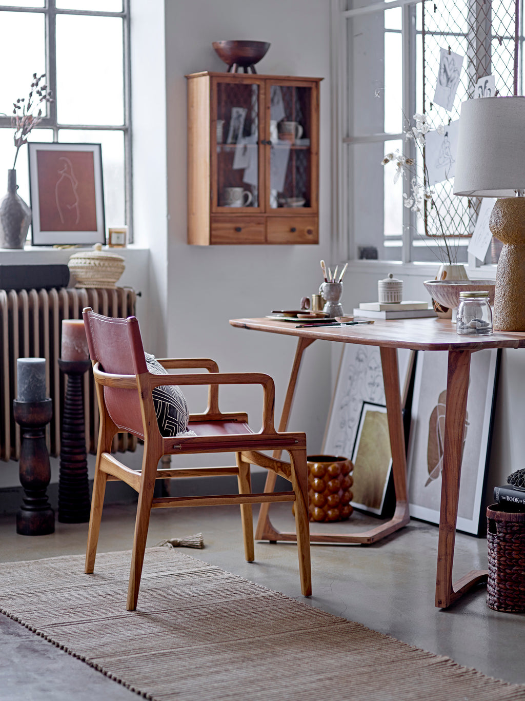 OLLIE Lounge/Dining Chair, Brown, Leather