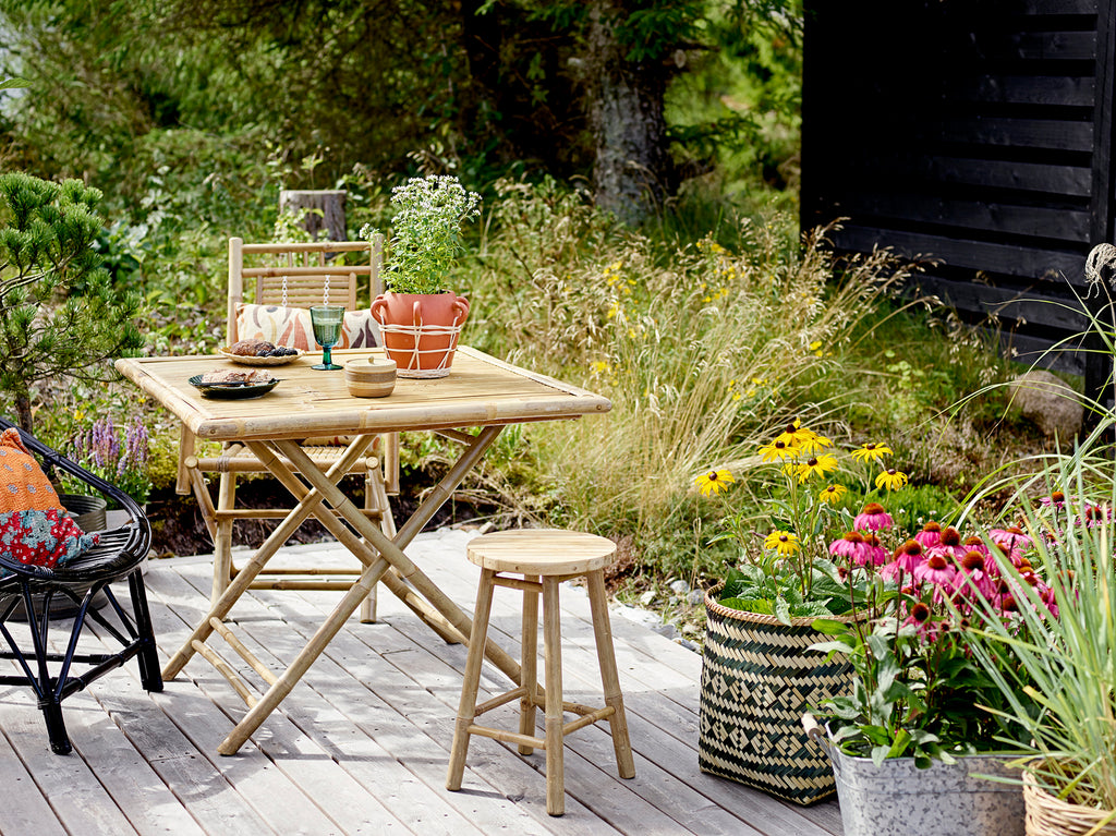 Sole Foldable Dining Table, Nature, Bamboo, 90 x 90