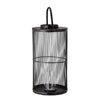 EFFIE Lantern with Glass, Black, Bamboo