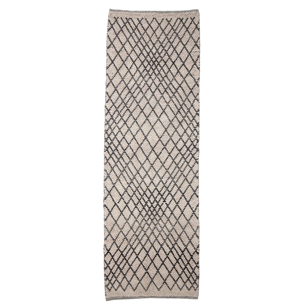 Rug Kaya, Grey, Wool, 80 x 250