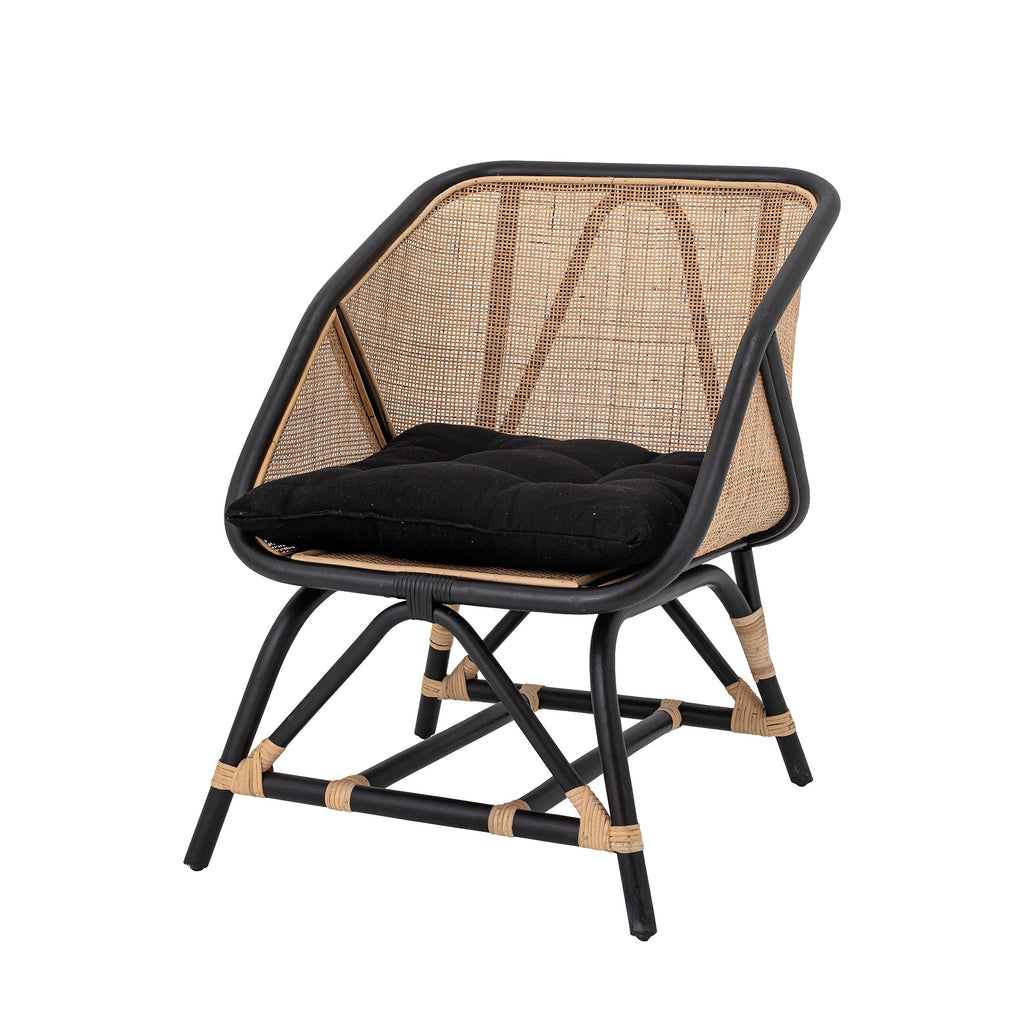 LOUE Lounge Chair, Black, Rattan