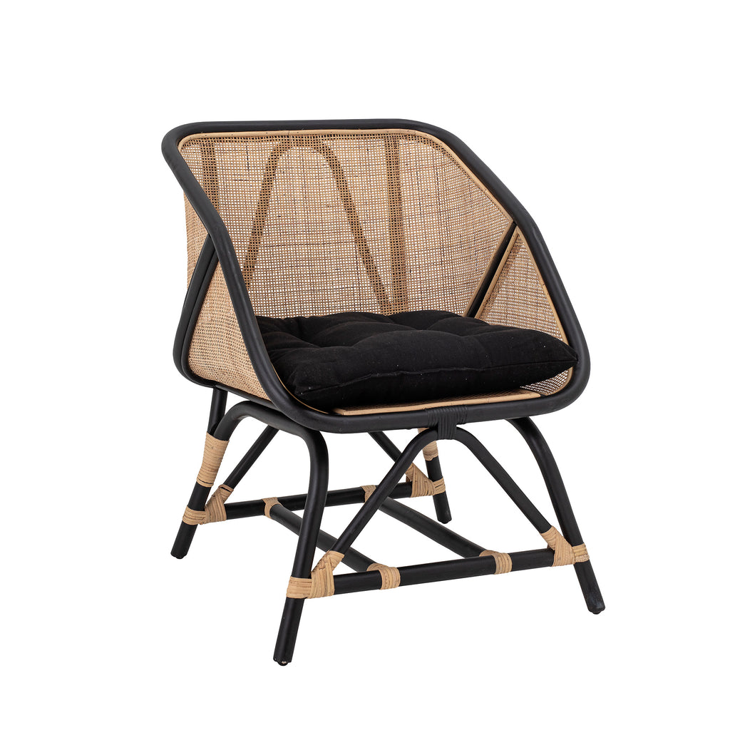 LOUE Lounge Chair, Black, Rattan