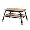 LOUE Side table, Black, Rattan