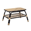 LOUE Side table, Black, Rattan