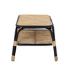 LOUE Side table, Black, Rattan