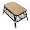 LOUE Side table, Black, Rattan