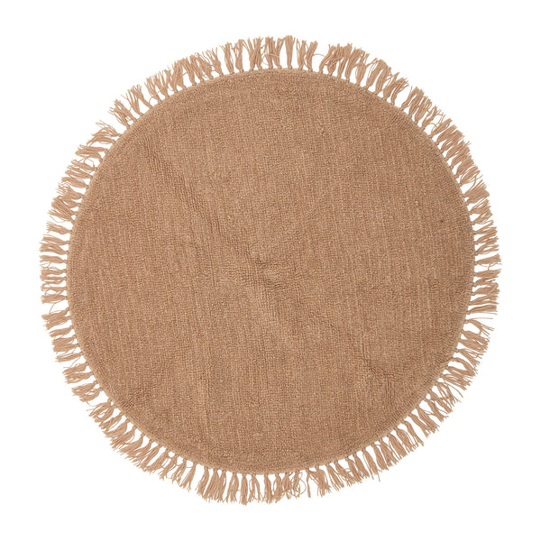 LENEA Rug, Light Brown, Wool, Ø 110