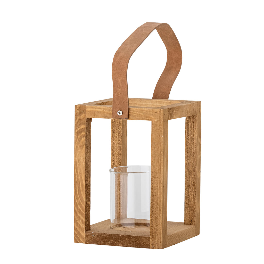 LYRA MINI Lantern with Glass, Nature, Pine