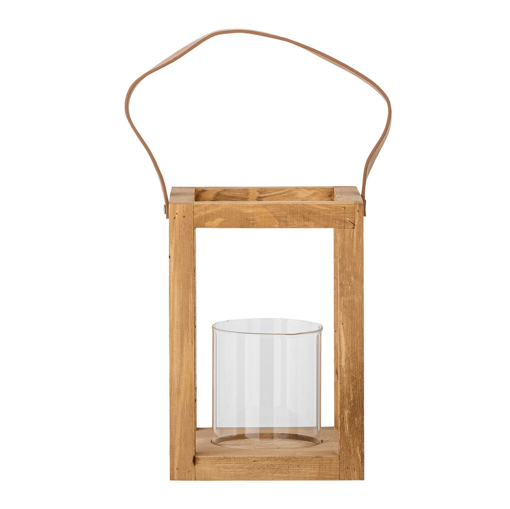 LYRA MINI Lantern with Glass, Nature, Pine
