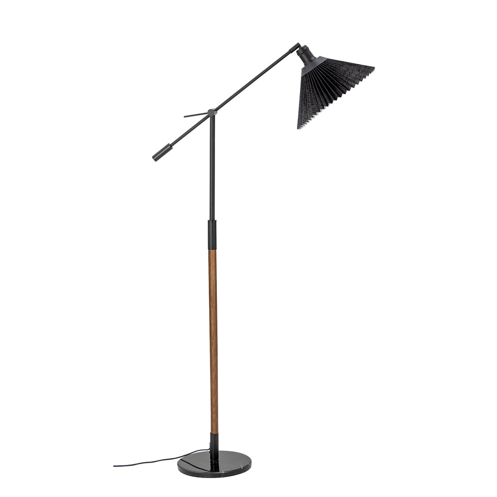 POLUS Floor Lamp, Black, Linen