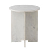 Jasmia Sidetable, White, Marble Ø 46