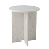 Jasmia Sidetable, White, Marble Ø 46