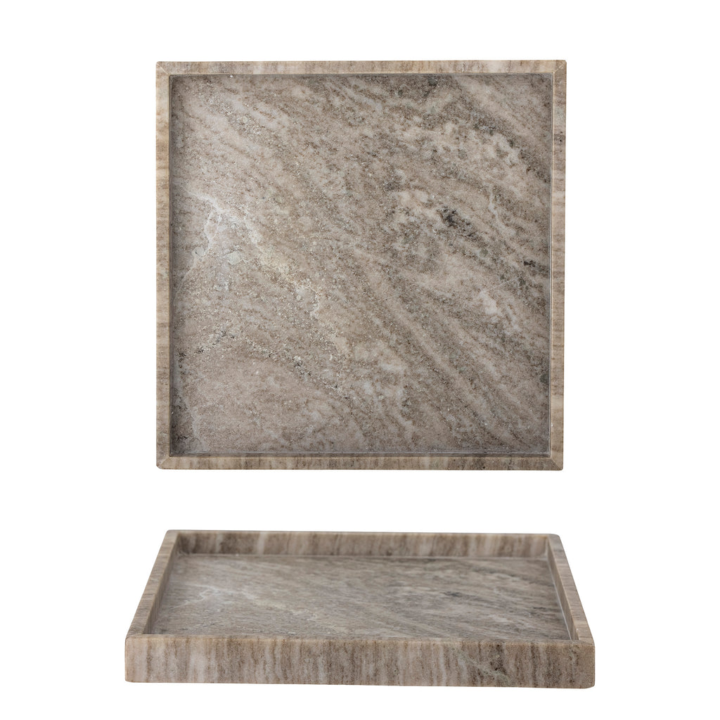 Majsa Tray Square, Brown Marble
