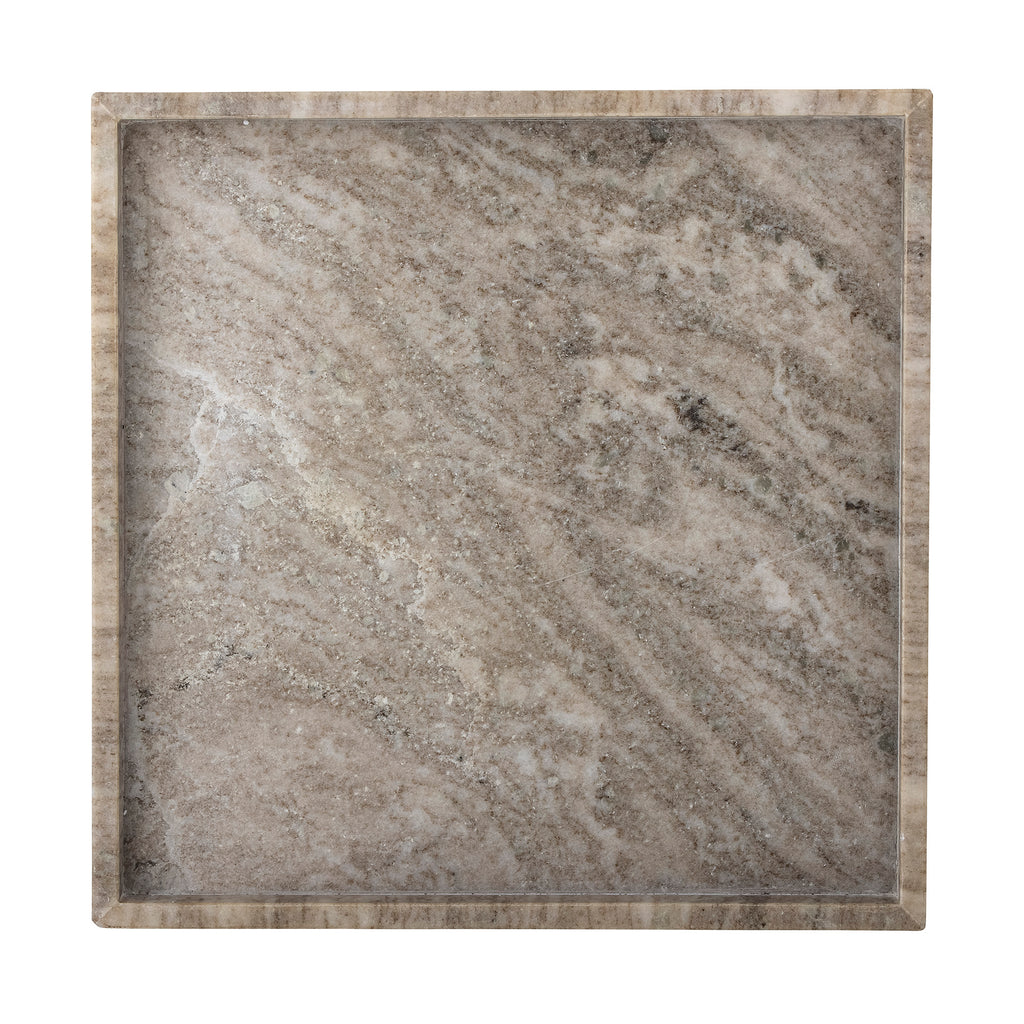 Majsa Tray Square, Brown Marble