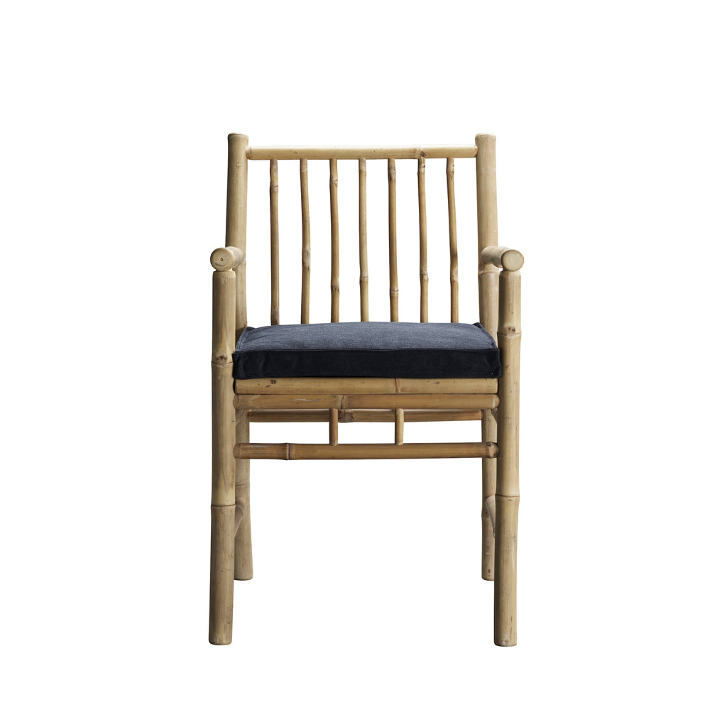 BAM DINING CHAIR WITH ARMREST | BAMBOO | WHITE, SAND, GREY or BLACK CUSHION