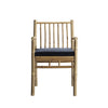 BAM DINING CHAIR WITH ARMREST | BAMBOO | WHITE, SAND, GREY or BLACK CUSHION