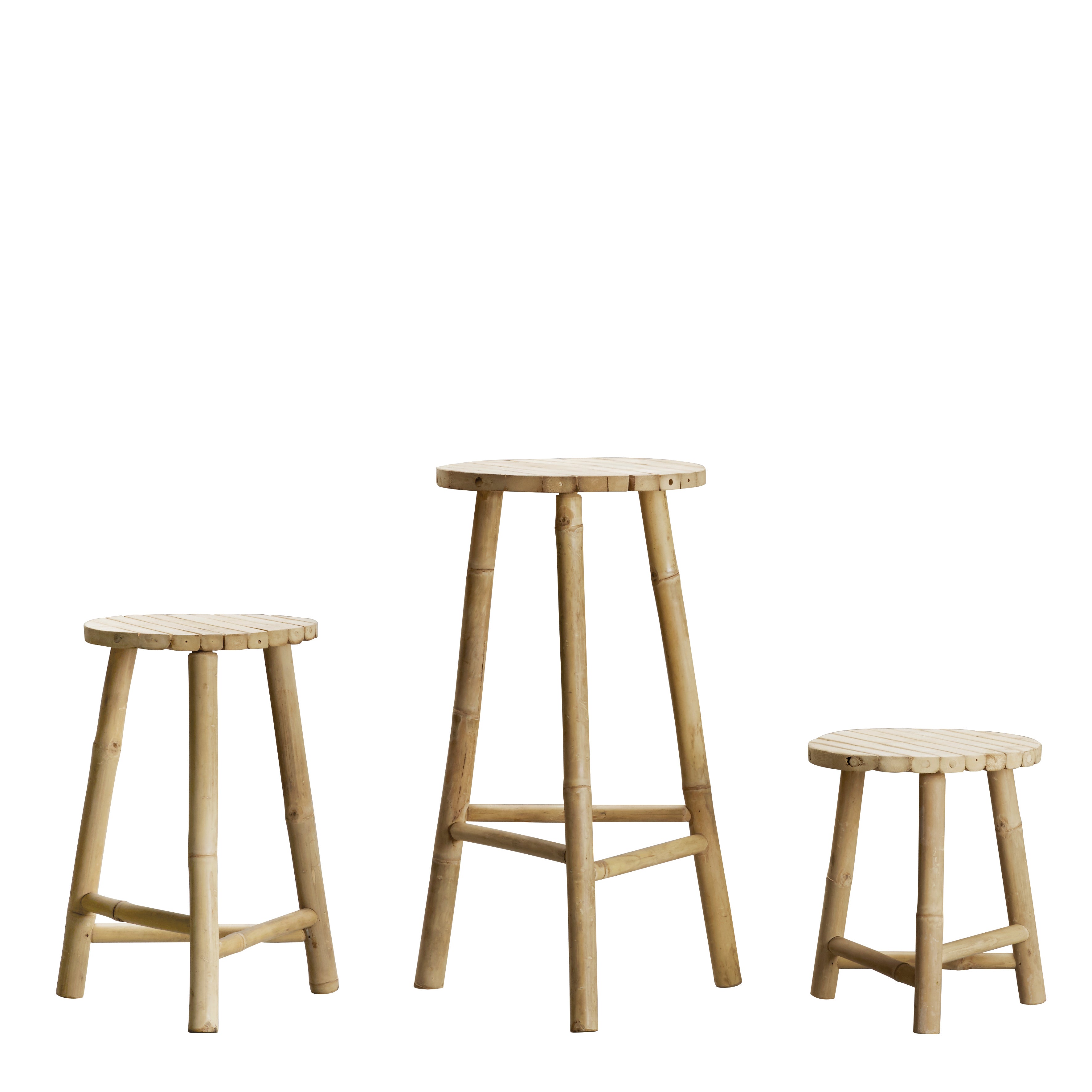 BAMBOO STOOL, H 35 CM