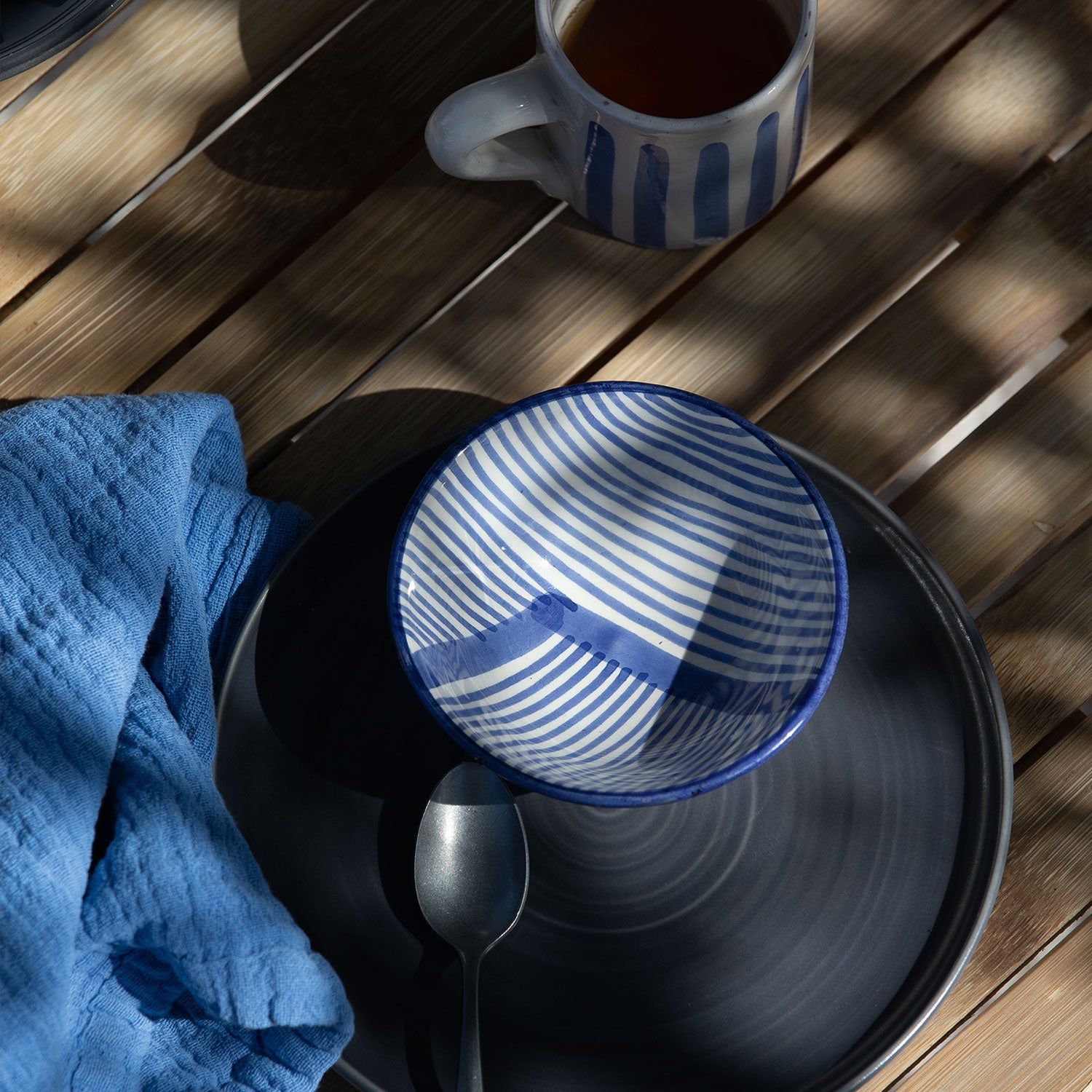 BOWL MOROCCAN BLUE | CLAY | 15 CM