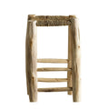 DOUM STOOL H 50, PALM LEAF & WOOD