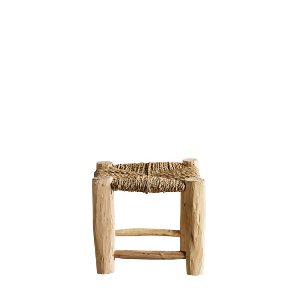 DOUM STOOL MINI H 20, PALM LEAF & WOOD