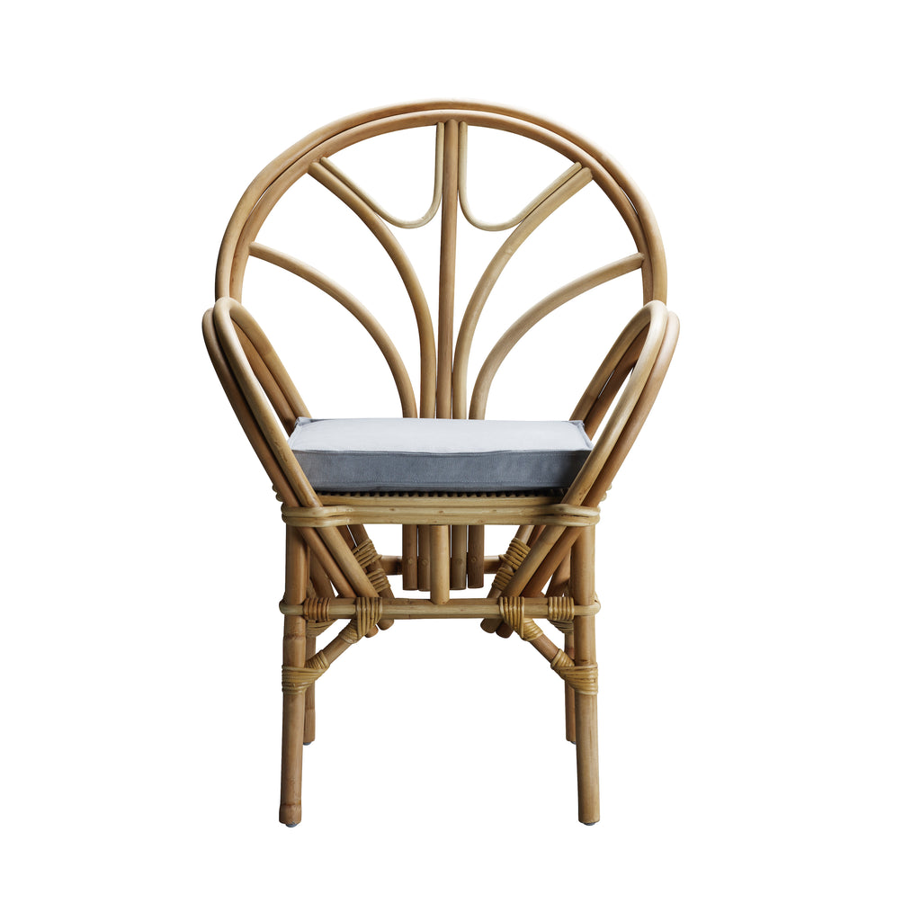 KOS DINING CHAIR IN RATTAN | WHITE, SAND, GREY or BLACK CUSHION