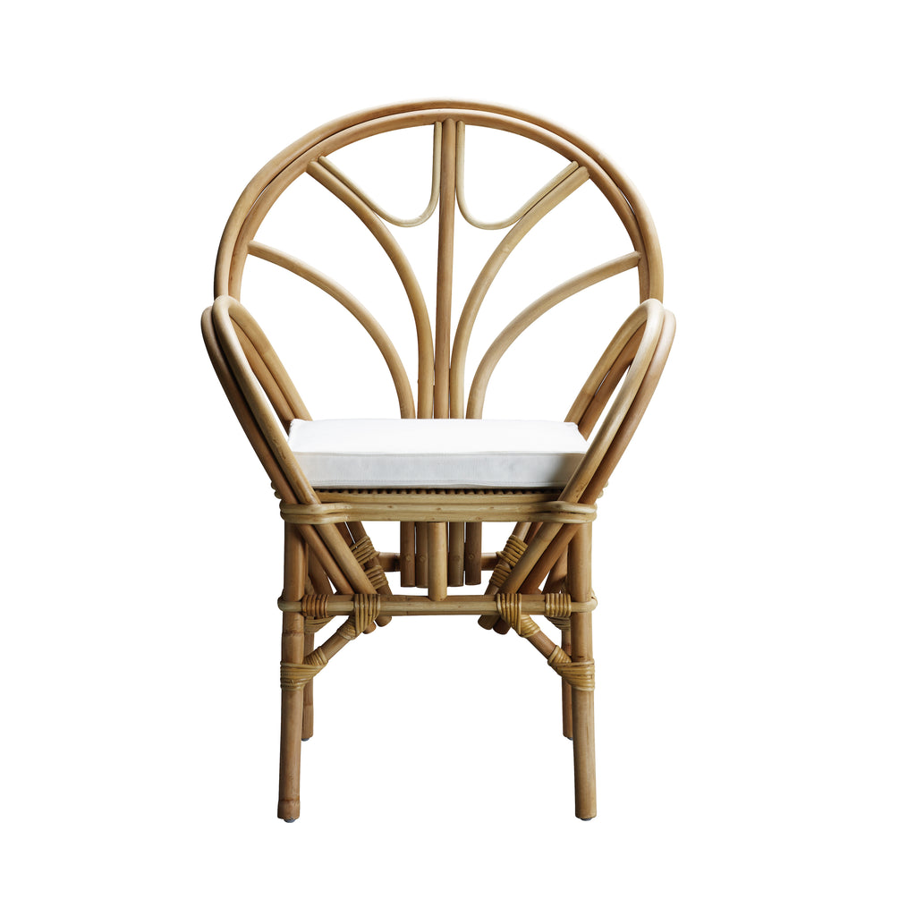 KOS DINING CHAIR IN RATTAN | WHITE, SAND, GREY or BLACK CUSHION