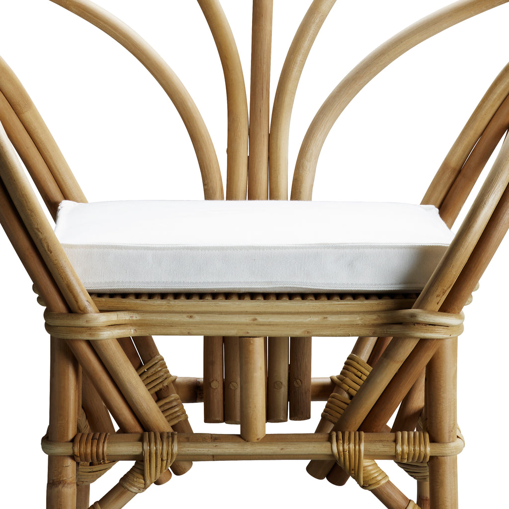 KOS DINING CHAIR IN RATTAN | WHITE, SAND, GREY or BLACK CUSHION