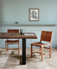 AYA dinner chair, brown leather/wood